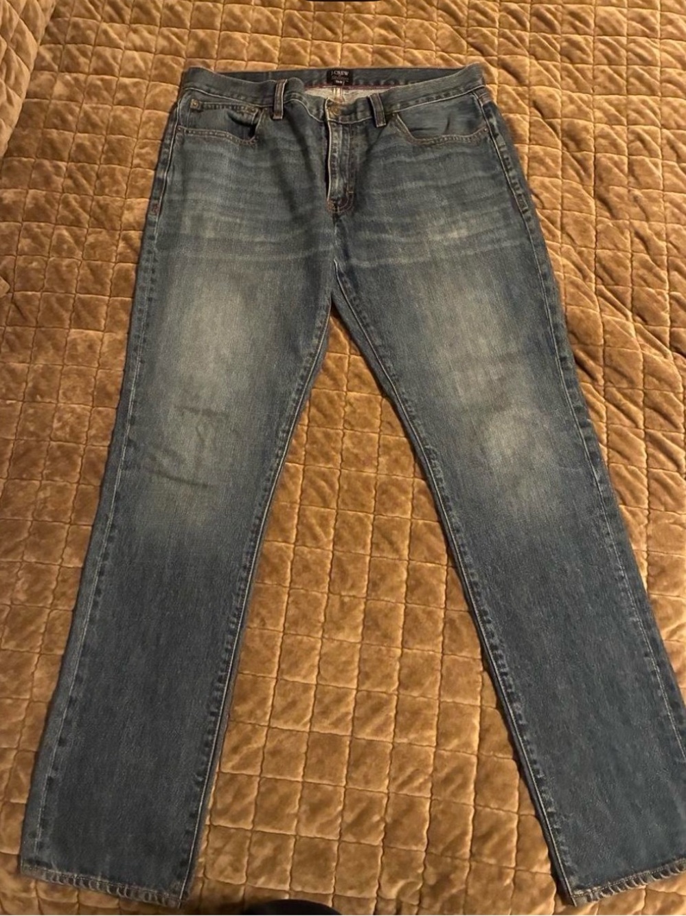 J. Crew Men's Straight Jeans in Faded Blue